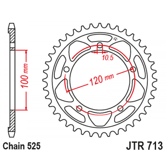 Звезда цепного привода JT JTR713.40