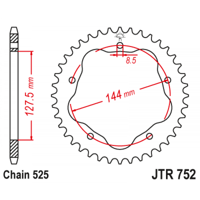 Звезда цепного привода JT JTR752.36