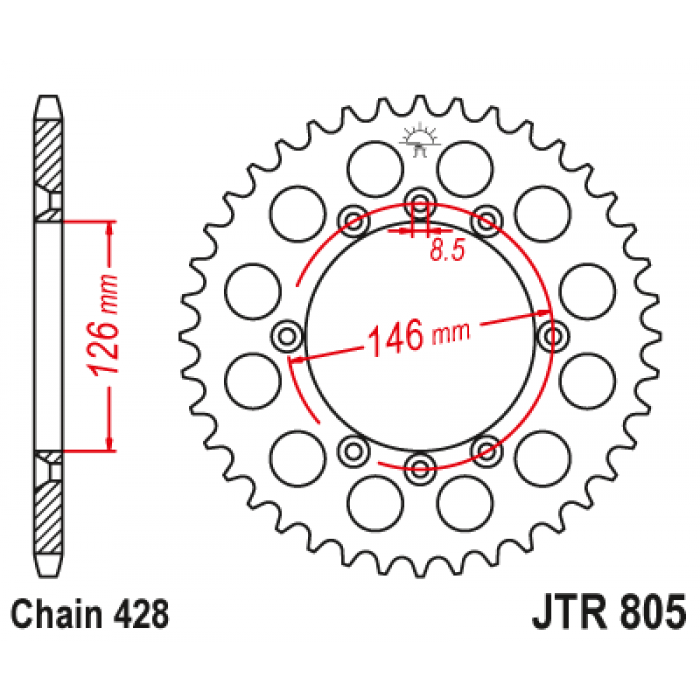 Звезда цепного привода JT JTR805.50
