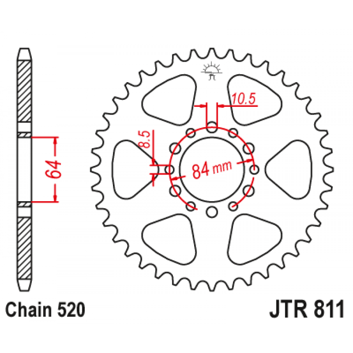 Звезда цепного привода JT JTR811.45
