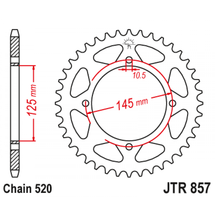 Звезда цепного привода JT JTR857.40