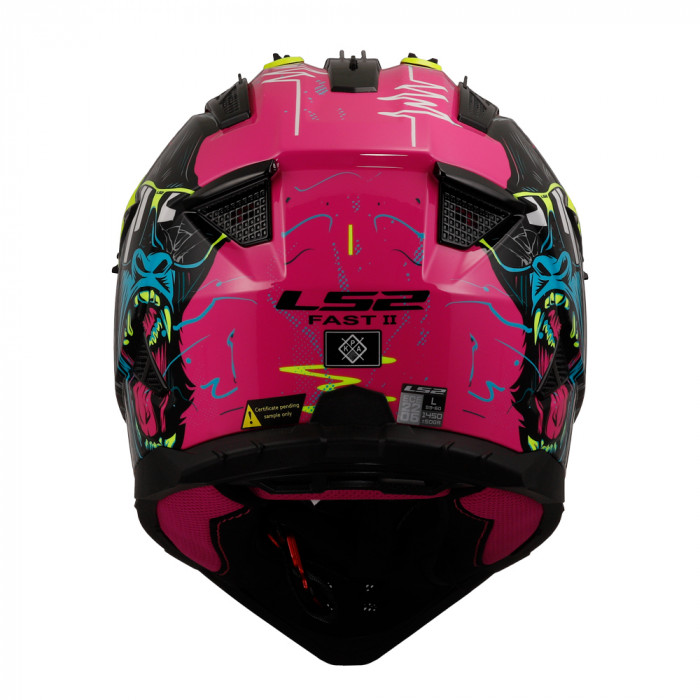 Мотошлем LS2 MX708 FAST II GORILLA, фиолетово-желтый, размер L