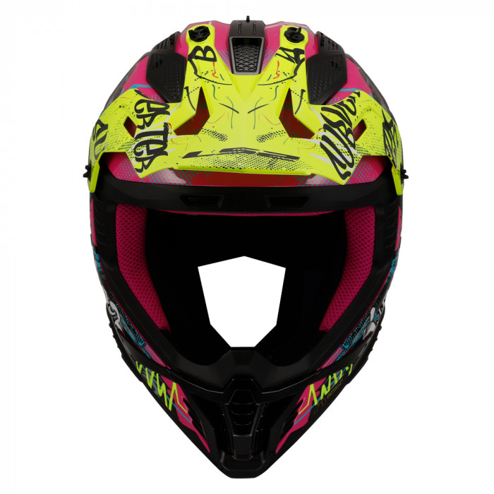 Мотошлем LS2 MX708 FAST II GORILLA, фиолетово-желтый, размер L