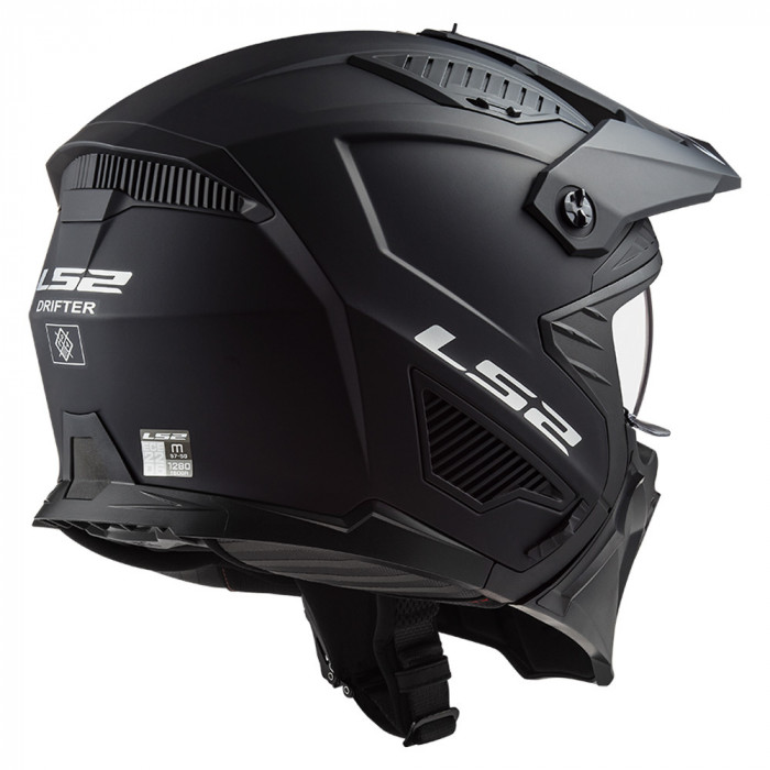 Мотошлем LS2 OF606 DRIFTER Solid, черный матовый, размер 2XL
