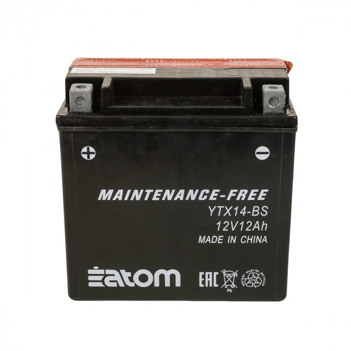 Мото аккумулятор ATOM YTX14-BS MF