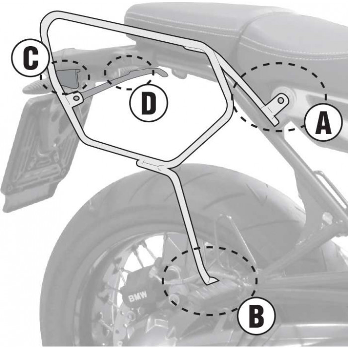 Крепеж боковых кофров GIVI TE5115 EASYLOCK BMW R NINE T (14-18)
