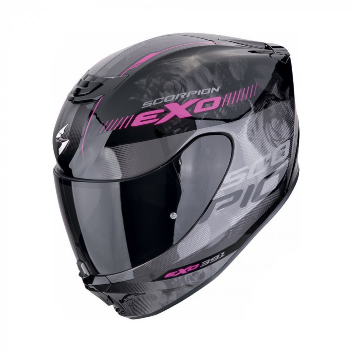Мотошлем Scorpion EXO EXO-391 AVA, цвет Черный/Розовый/Серебристый, Размер XS