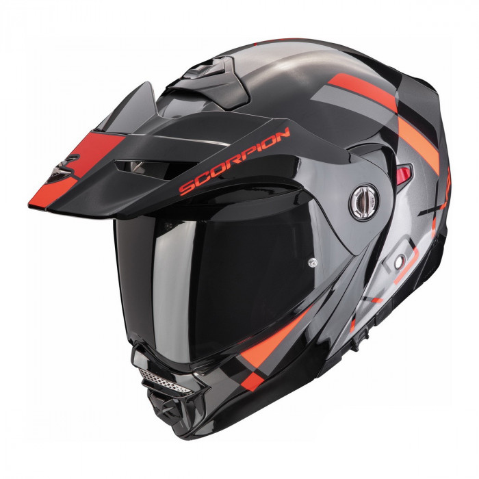 Мотошлем Scorpion EXO ADX-2 GALANE, цвет Серебристый/Черный/Красный, Размер S