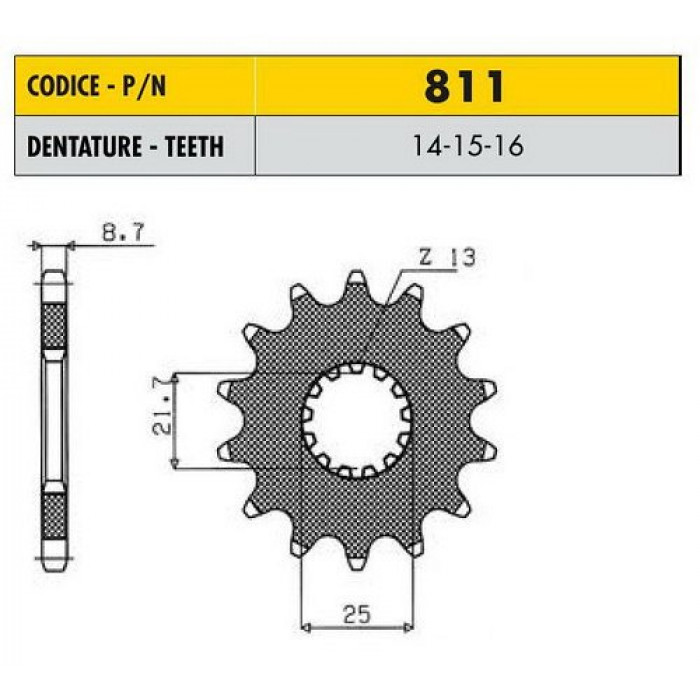 Звезда передняя (ведущая) Sunstar 15 зубьев 81115 стальная / JTF440-15