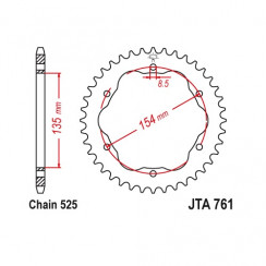 Звезда цепного привода JT JTA761.38