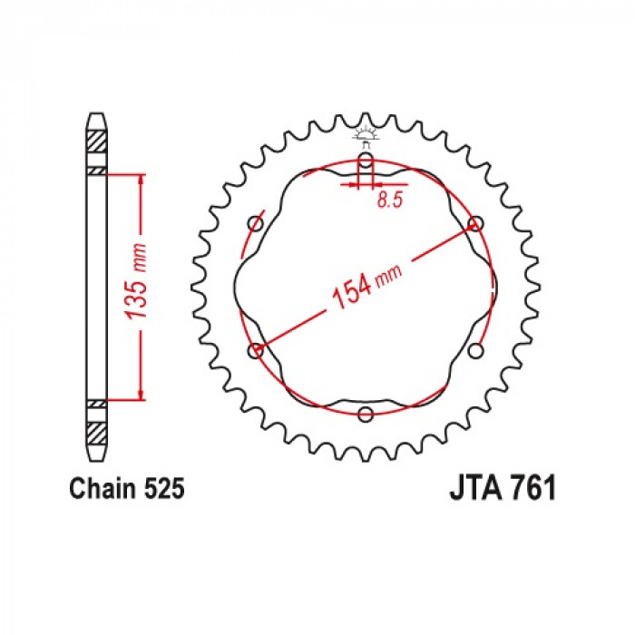 Звезда цепного привода JT JTA761.38
