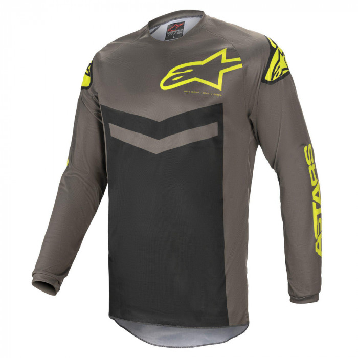 Джерси Alpinestars FLUID SPEED JERSEY, темно-серо-желтый, размер S