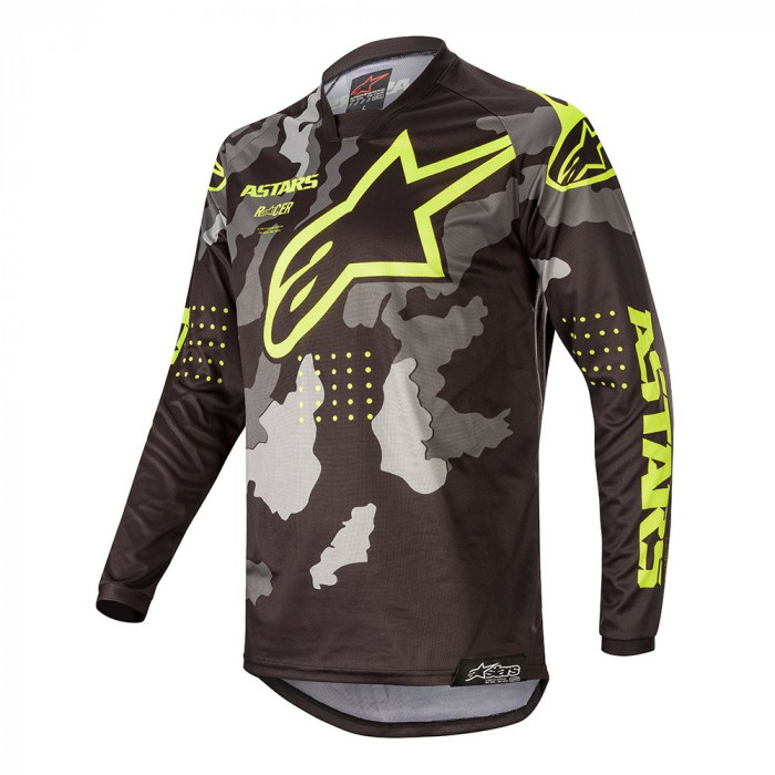 Джерси Alpinestars RACER TACTICAL JERSEY, черно-серо-камуфляжно-оранжевый, размер S