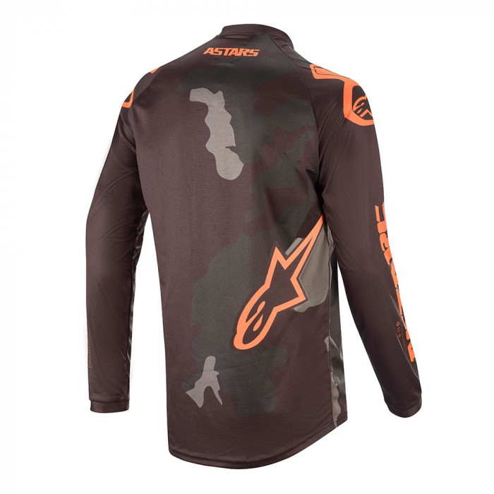 Джерси Alpinestars RACER TACTICAL JERSEY, черно-серо-камуфляжно-оранжевый, размер S