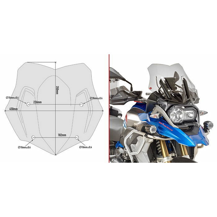 Ветровое стекло GIVI D5124B BMW R1200GS (13-18), R1200GS Adventure (14-18) и R1250GS