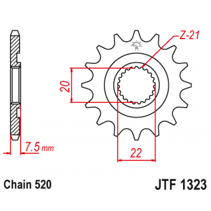 Звезда цепного привода JT JTF1323.12