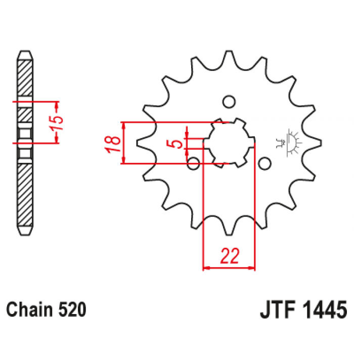 Звезда цепного привода JT JTF1445.14