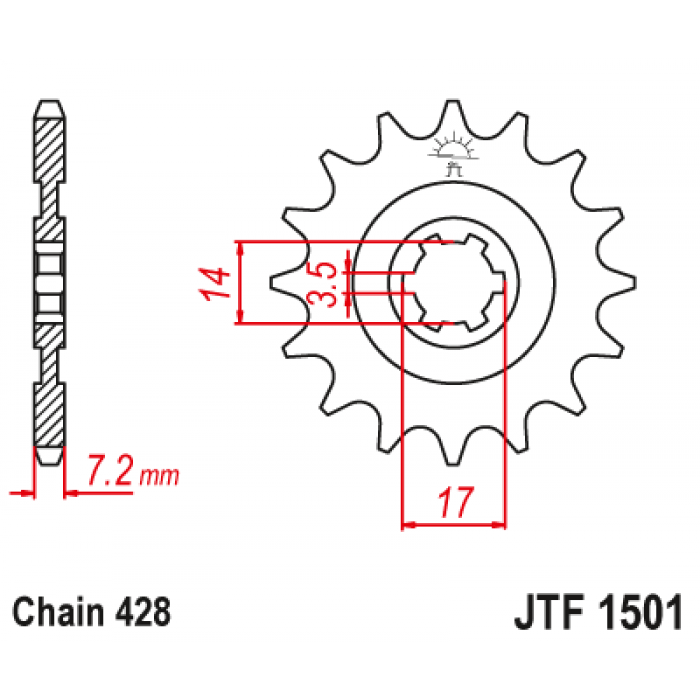 Звезда цепного привода JT JTF1501.13