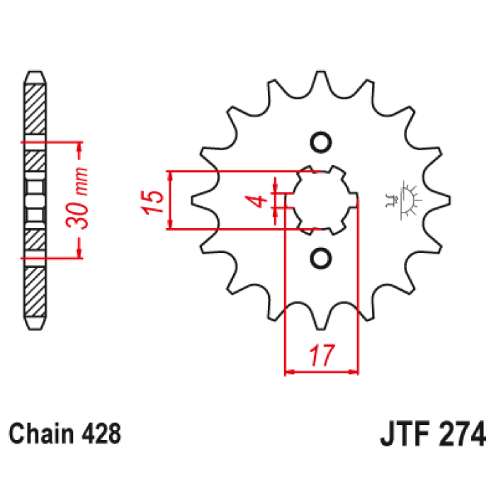 Звезда цепного привода JT JTF274.14