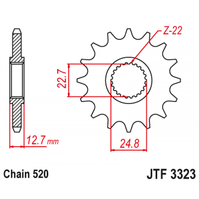 Звезда цепного привода JT JTF3323.22