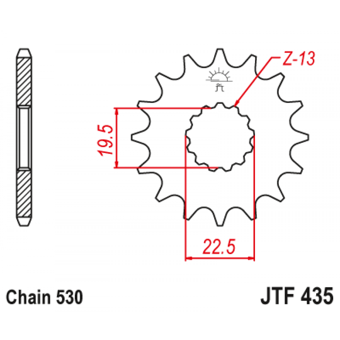 Звезда цепного привода JT JTF435.15