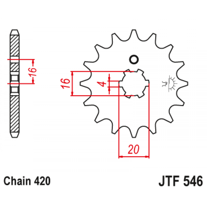 Звезда цепного привода JT JTF546.13