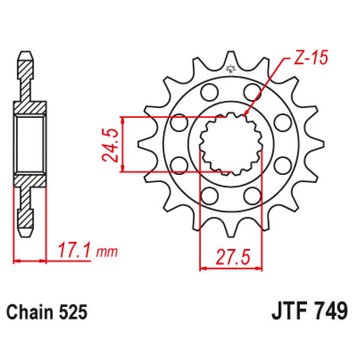 Звезда цепного привода JT JTF749.16