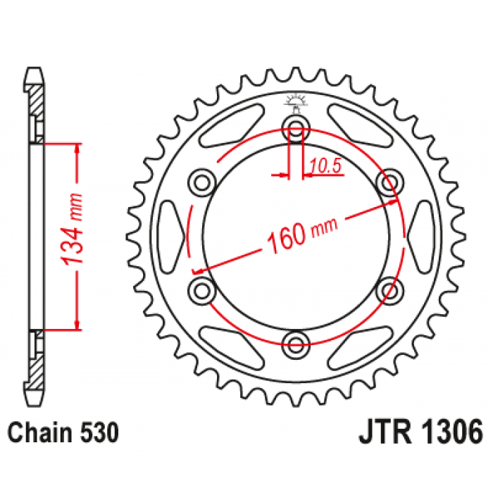 Звезда цепного привода JT JTR1306.42ZBK