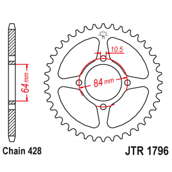 Звезда цепного привода JT JTR1796.51