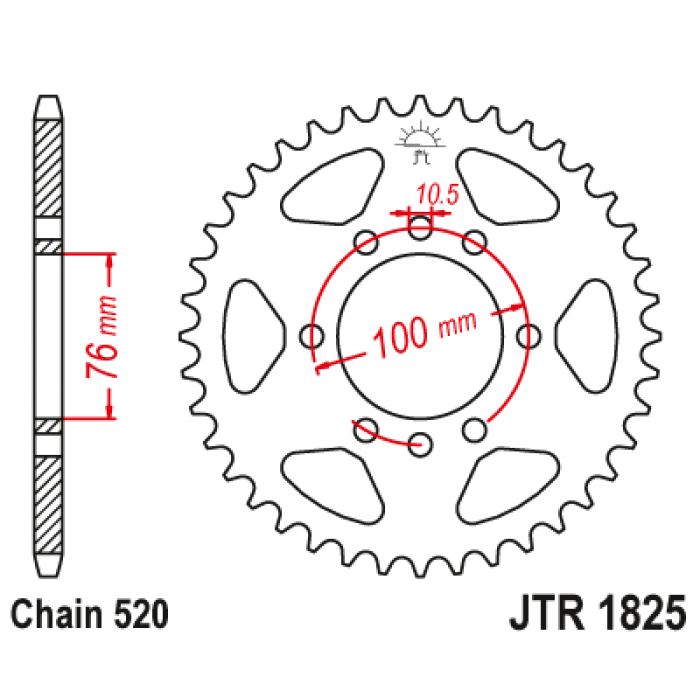 Звезда цепного привода JT JTR1825.48