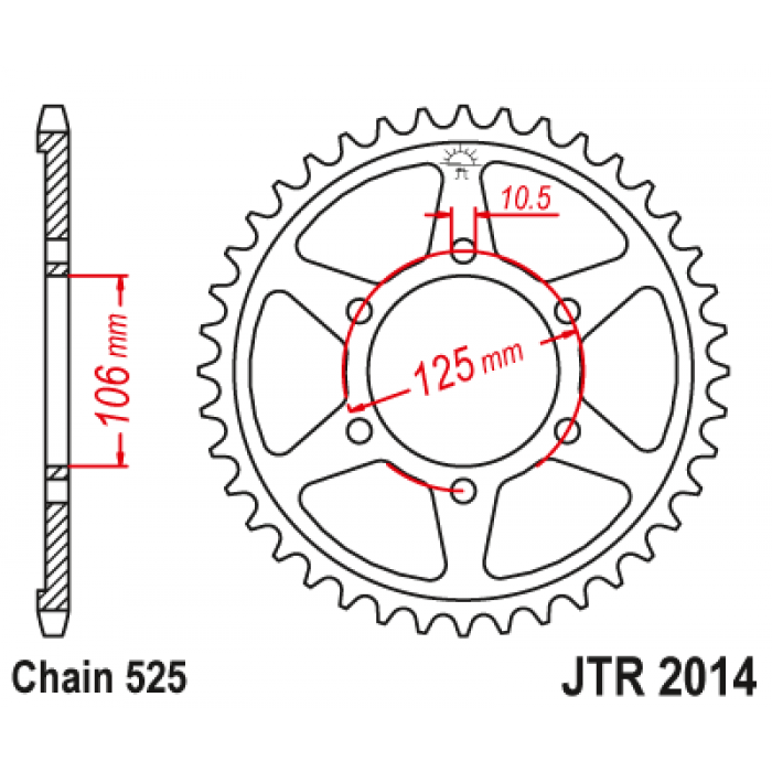 Звезда цепного привода JT JTR2014.47ZBK