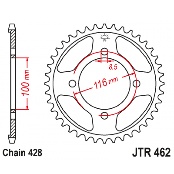 Звезда цепного привода JT JTR462.50