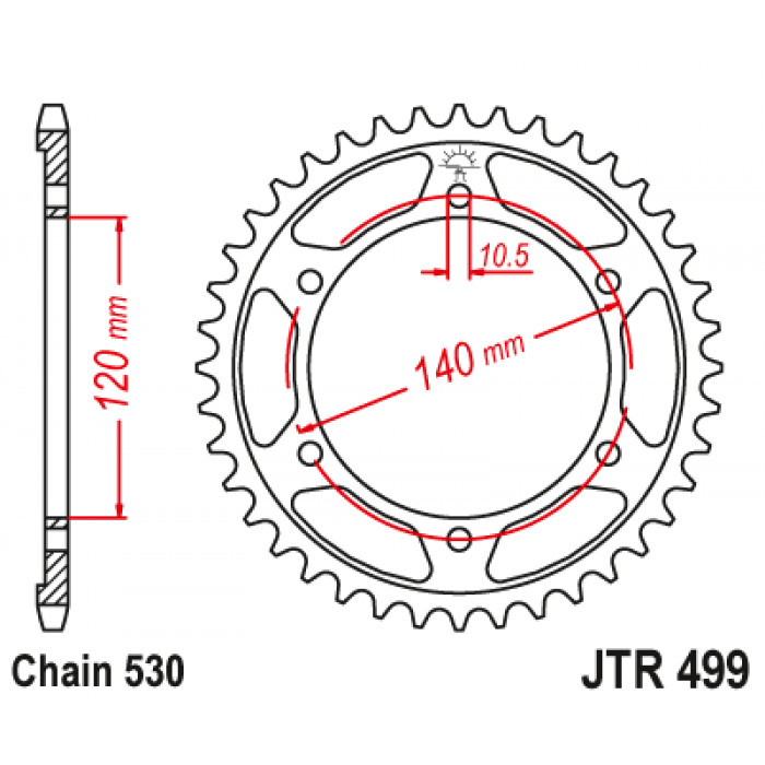 Звезда цепного привода JT JTR499.45