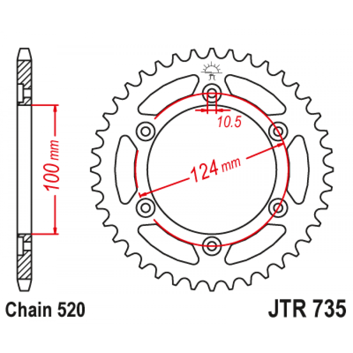 Звезда цепного привода JT JTR735.46