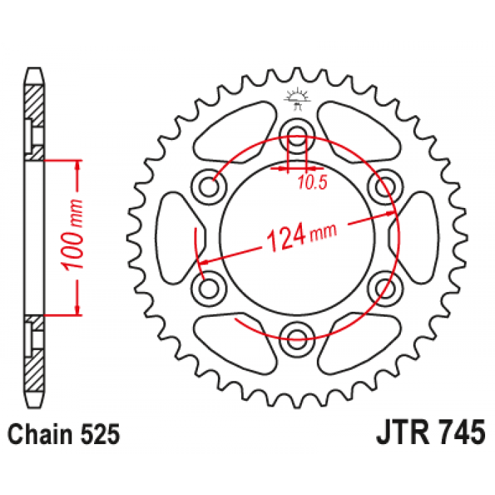 Звезда цепного привода JT JTR745.43