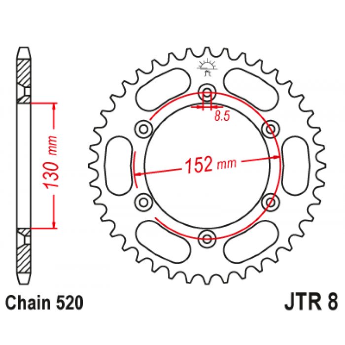 Звезда цепного привода JT JTR8.51