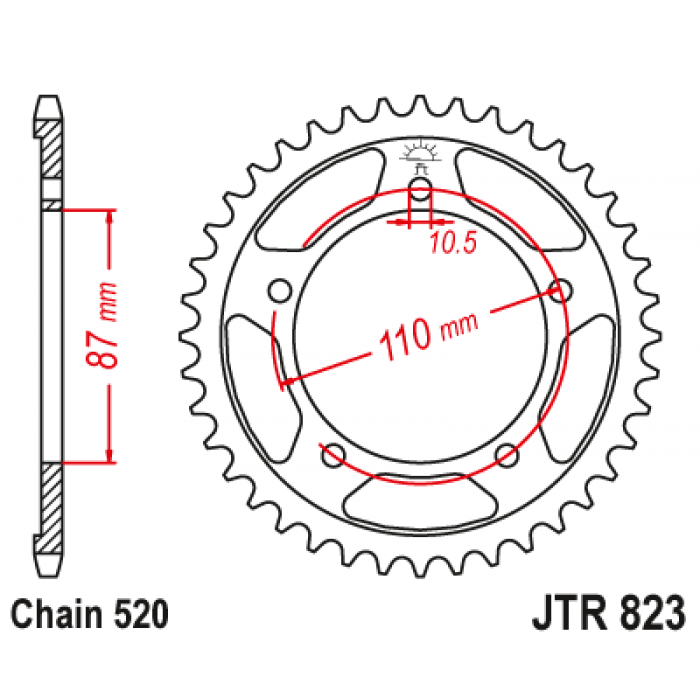Звезда цепного привода JT JTR823.49