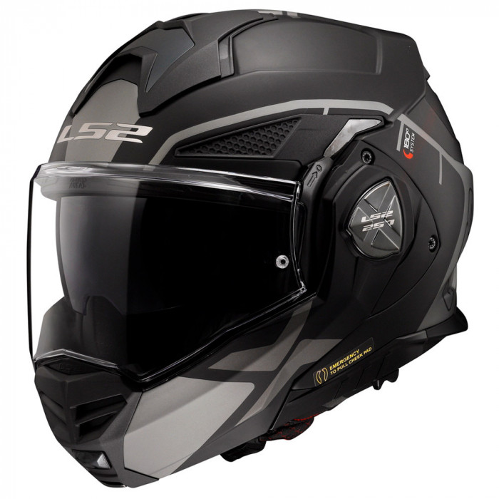 Мотошлем LS2 FF901 ADVANT X METRYK, черный матовый-серый, размер S