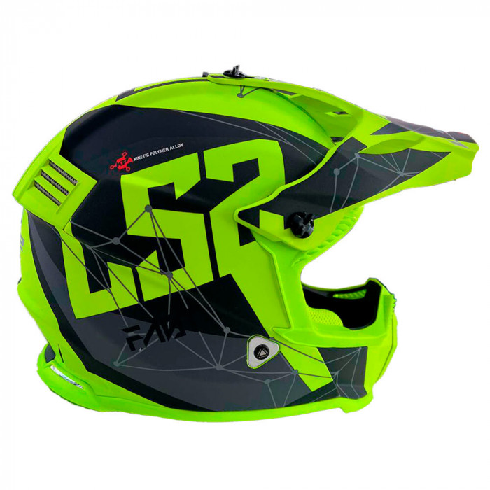 Мотошлем LS2 MX437 FAST ALPHA, желтый, размер 2XL