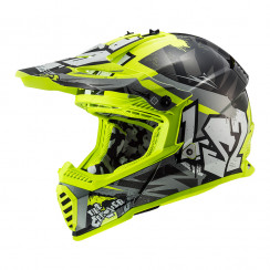 Мотошлем LS2 MX437 FAST II MINI CRUSHER, черно-желтый, размер S