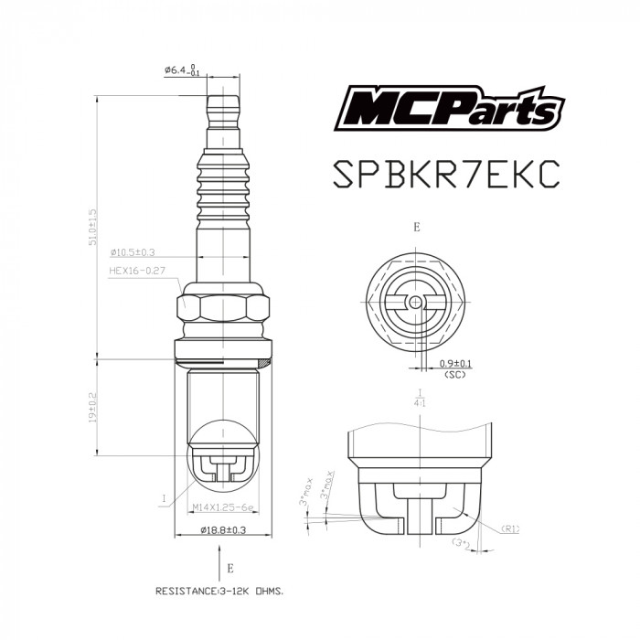 Свеча зажигания MCP аналог BKR7EKC