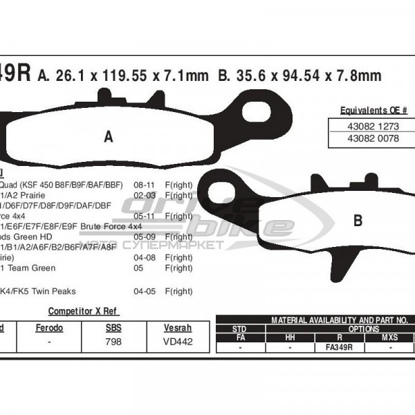 Тормозные колодки FA349R