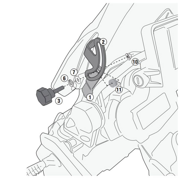 Крепление GIVI D5108KIT для стекла D5108B