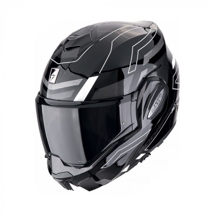 Мотошлем Scorpion EXO EXO-TECH EVO CONQUER, цвет Черный/Белый, Размер S