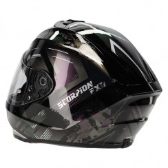 Мотошлем Scorpion EXO EXO-391 CLUTTER, цвет Черный Хамелеон Фиолетовый