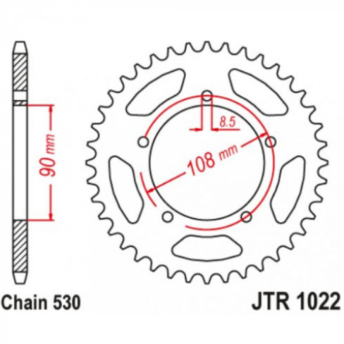 Звезда цепного привода JT JTR1022.38