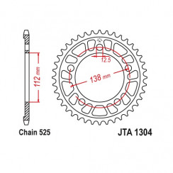 Звезда цепного привода JT JTA1304.44