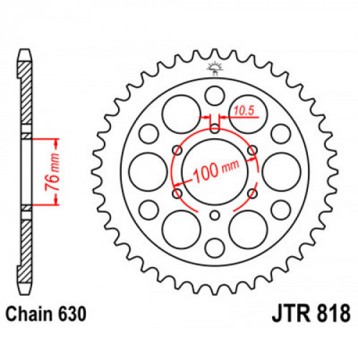 Звезда цепного привода JT JTR818.42