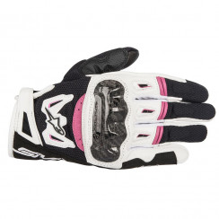 Мотоперчатки Alpinestars STELLA SMX-2 AIR CARBON V2 GLOVE, черно-бело-розовый, размер L