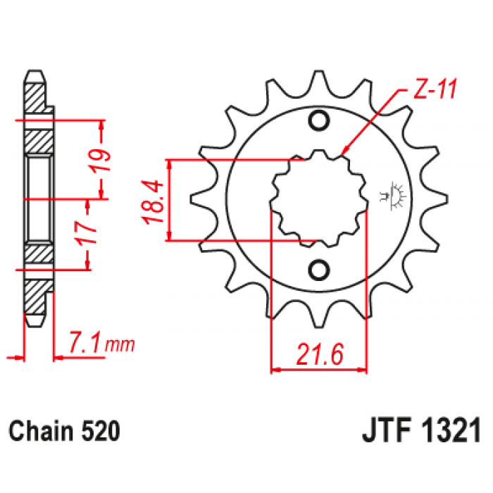 Звезда цепного привода JT JTF1321.12